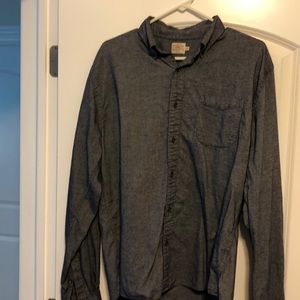 Faherty blue button up collared shirt